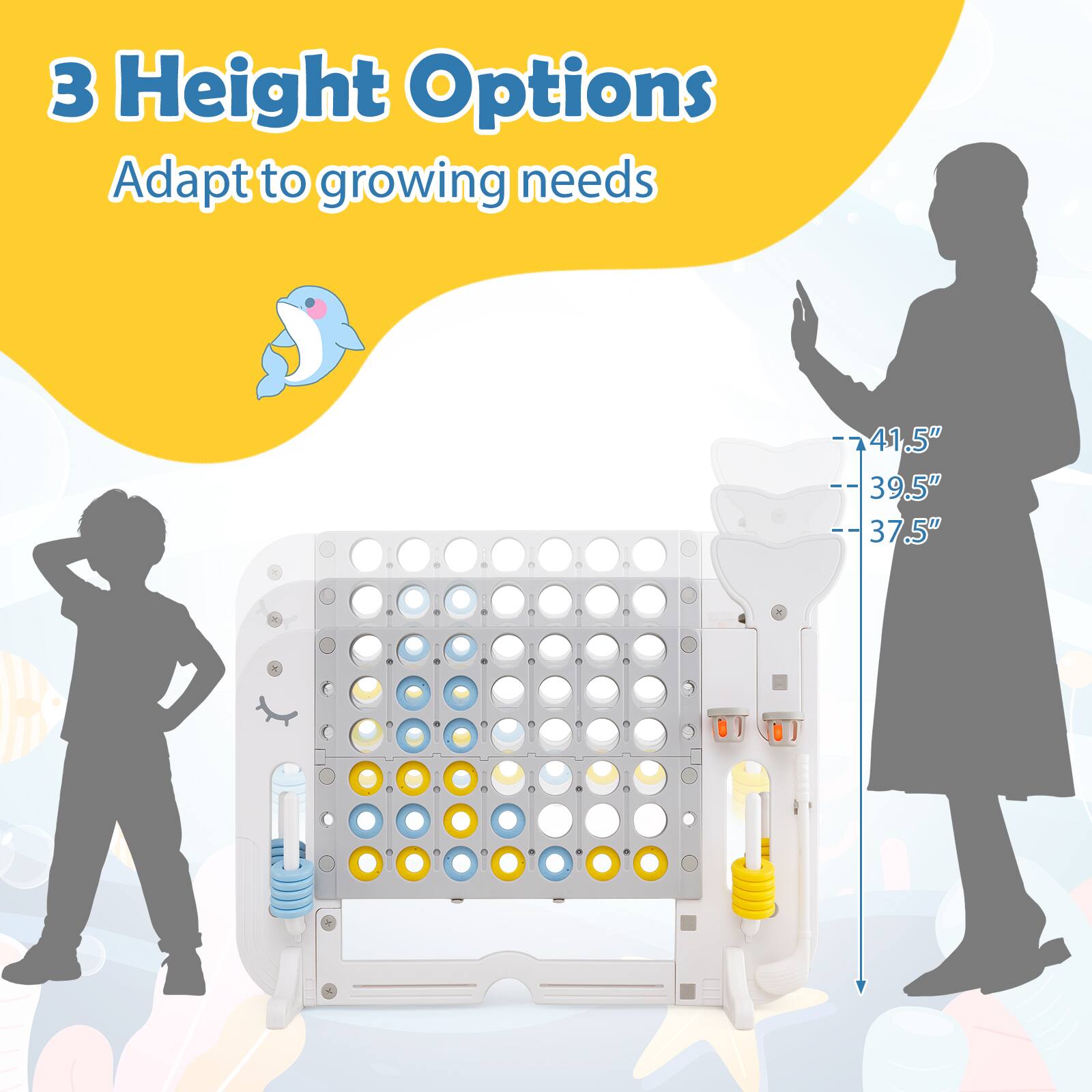3 Height Options  
Adapt to growing needs  
41.5"  
39.5"  
37.5"