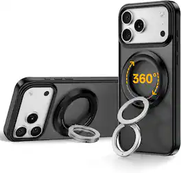 Syncwire - Magnetic Phone Ring Holder, for MagSafe Phone Grip Stand Kickstand, 360° Rotation, Double-Sided Magnet - Black