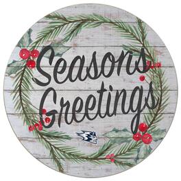 Jardine - Wisconsin Stout Blue Devils 20'' x 20'' Season's Greetings Circle - White