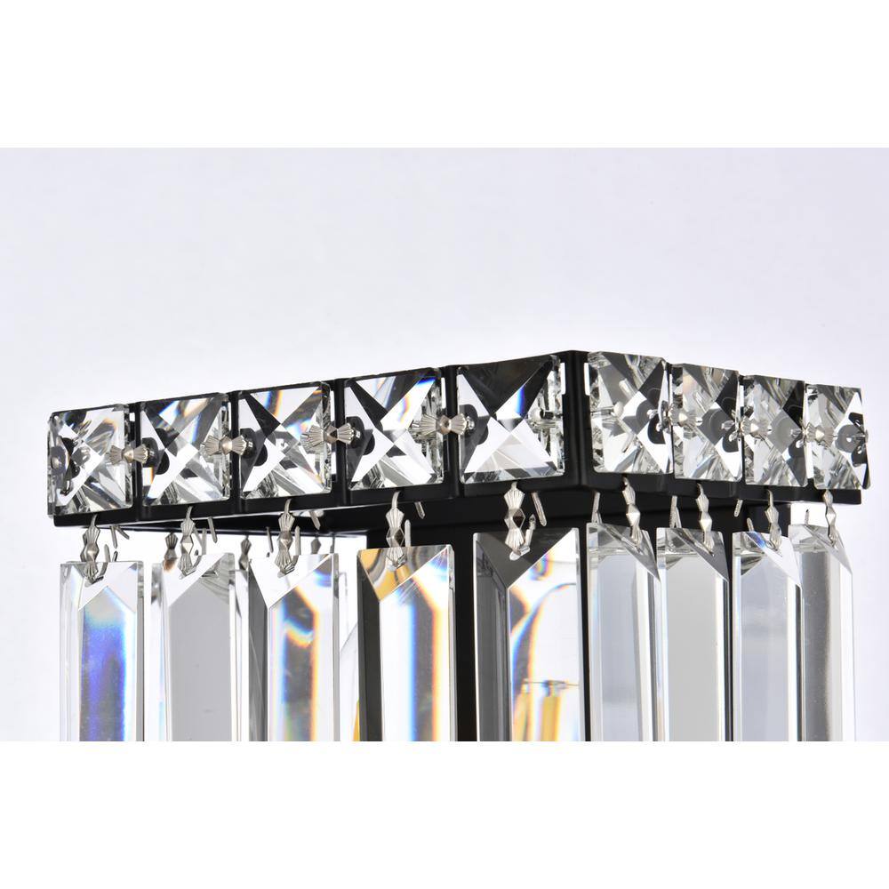 Back. Elegant Lighting - Maxime 6 Inch Black Wall Sconce - Black And Clear.