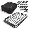Front. VEVOR - Roof Rack Cargo Basket, 51 x 36 x 4 in, Heavy Duty Roof Top Carrier Basket with Folding Design, 200 lbs Capacity - Black.