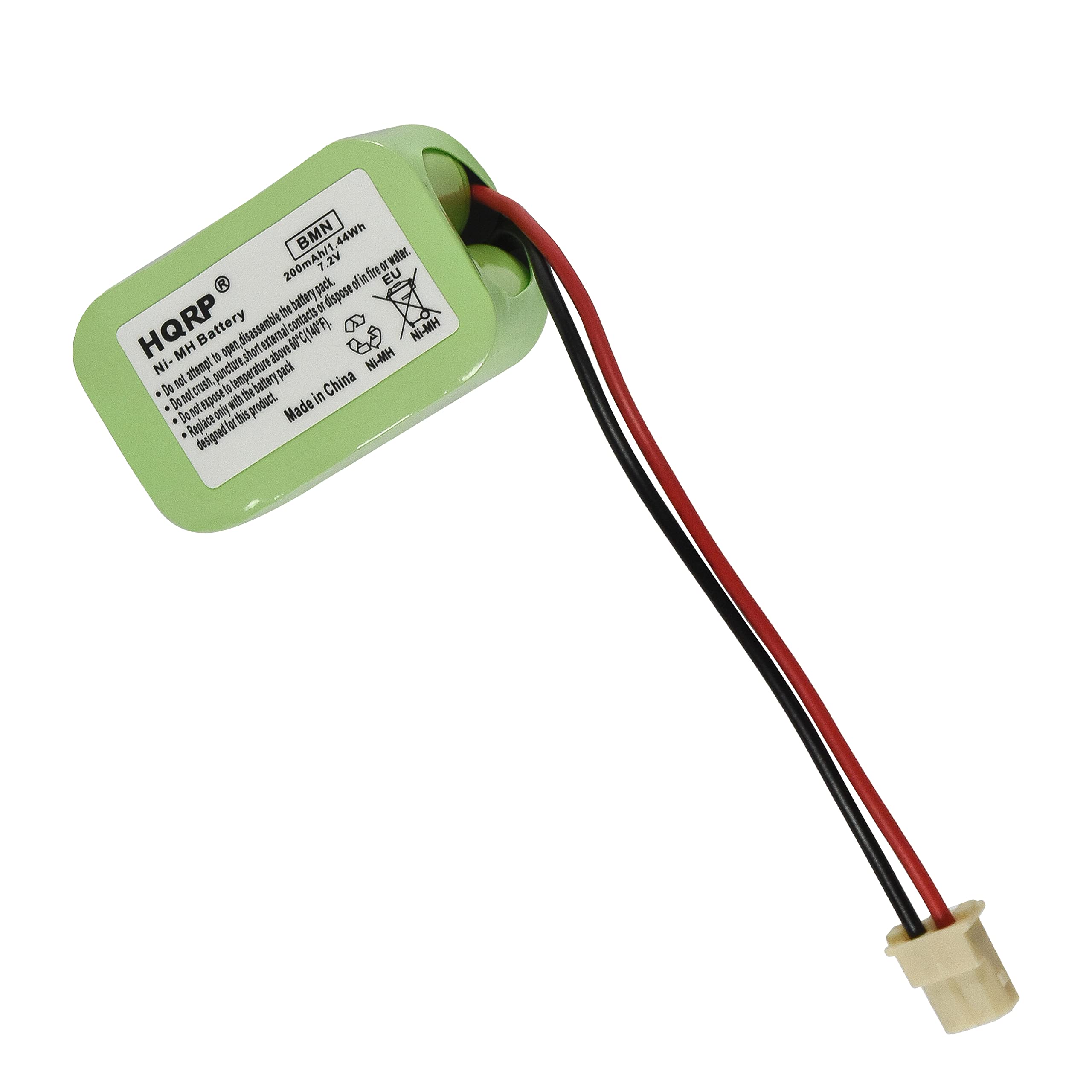 HQRP® Ni-MH Battery  
BMN 1.2V 2.4Wh  
200mAh/1.2V  
Made in China  

- Do not dispose of the battery in fire.  
- Do not dispose of the battery in water.  
- Do not dispose of the battery in the environment.  
- Do not dispose of the battery in the EU.  
- Do not dispose of the battery in the battery pack.  
- Do not dispose of the battery in the battery pack.  
- Do not dispose of the battery in the battery pack.  
- Do not dispose of the battery in the battery pack.  
- Do not dispose of the battery in the battery pack.  
- Do not dispose of the battery in the battery pack.  
- Do not dispose of the battery in the battery pack.  
- Do not dispose of the battery in the battery pack.  
- Do not dispose of the battery in the battery pack.  
- Do not dispose of the battery in the battery pack.  
- Do not dispose of the battery in the battery pack.  
- Do not dispose of the battery in the battery pack.  
- Do not dispose of the battery in the battery pack.  
- Do not dispose of the