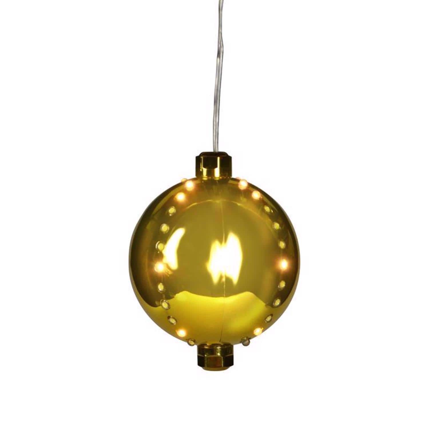 Celebrations - LED Snow Fall Ornament 4 in. Hanging Decor - Gold
