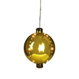 Celebrations - LED Snow Fall Ornament 4 in. Hanging Decor - Gold