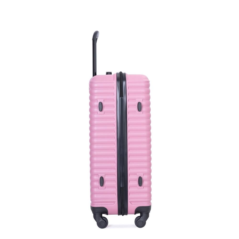 Alt View 3. Ropilly - Ropilly Pink 3 Piece Luggage Set Hardshell Suitcase with Spinner Wheels TSA Lock - Pink.