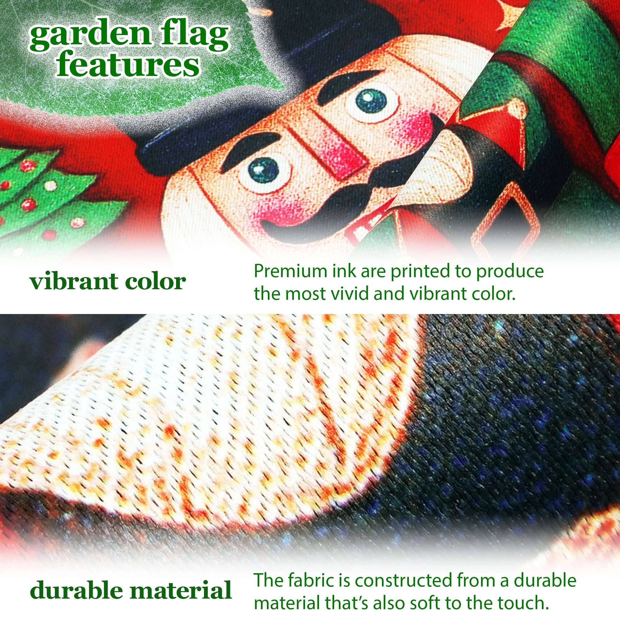 garden flag features

vibrant color
Premium ink are printed to produce the most vivid and vibrant color.

durable material
The fabric is constructed from a durable material that's also soft to the touch.