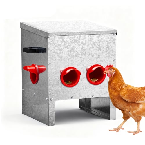 Winado - Chicken Nesting Box, 6 Hole Metal Egg Laying Box for Garden Chicken Coop Outdoor - Silver