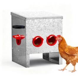 Winado - Chicken Nesting Box, 6 Hole Metal Egg Laying Box for Garden Chicken Coop Outdoor - Silver