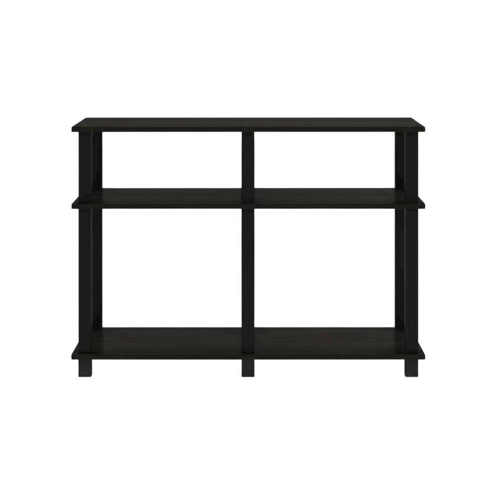 Alt View 3. FurniFact - Wood TV stand with Espresso/Black finish for screens up to 40 inches - Black.
