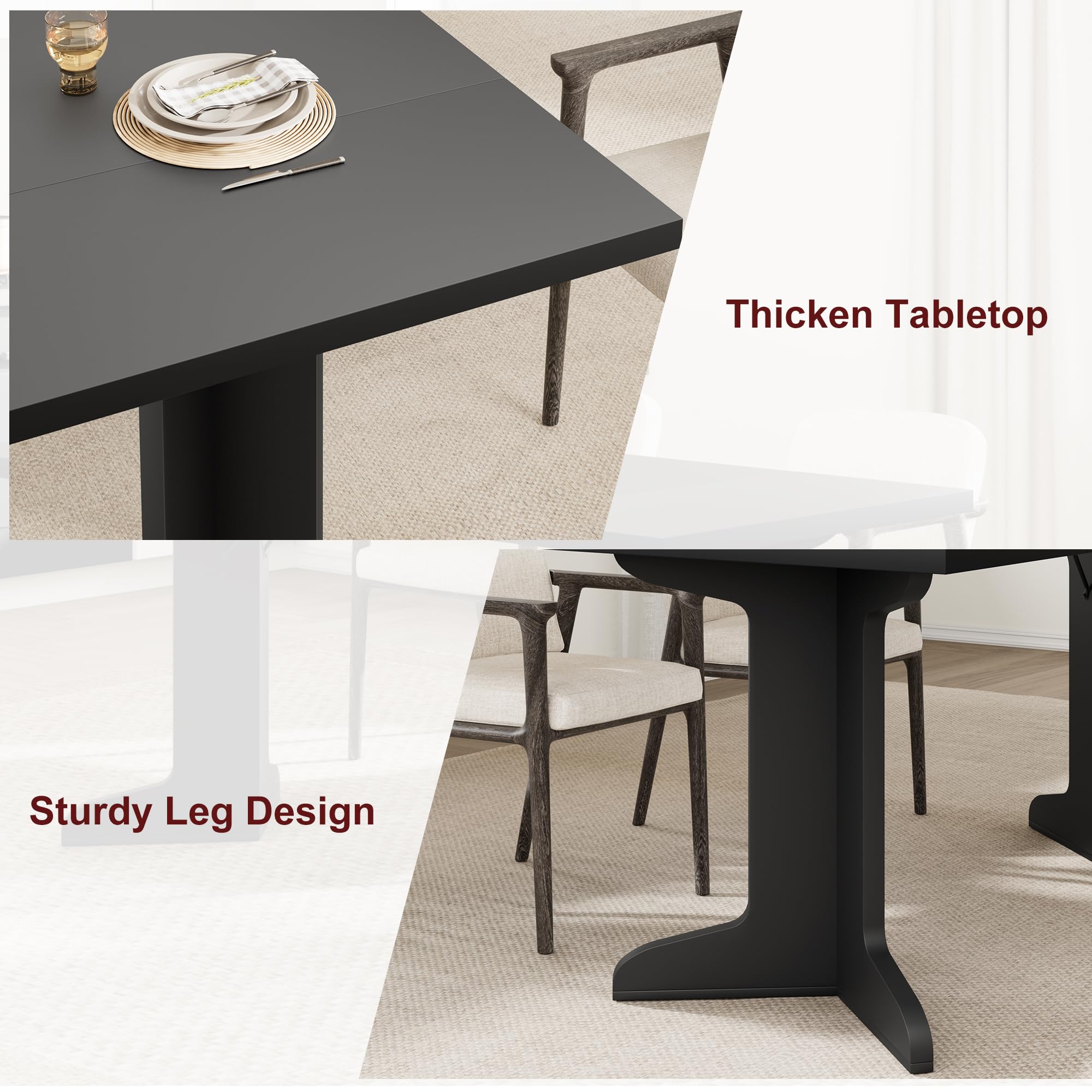 Thicken Tabletop  
Sturdy Leg Design