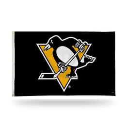 Rico Industries - Pittsburgh Hockey Penguins 3x5 NHL Banner Flag with grommets for hanging - Multi