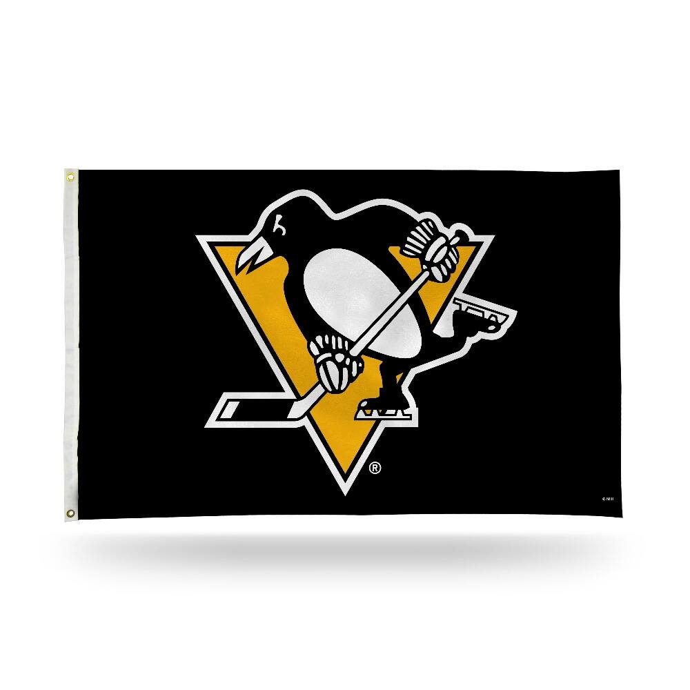 Front. Rico Industries - Pittsburgh Hockey Penguins 3x5 NHL Banner Flag with grommets for hanging - Multi.