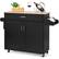 Front. Costway - Costway Rolling Kitchen Island Cart Storage Cabinet w/ Towel & Spice Rack - Black.