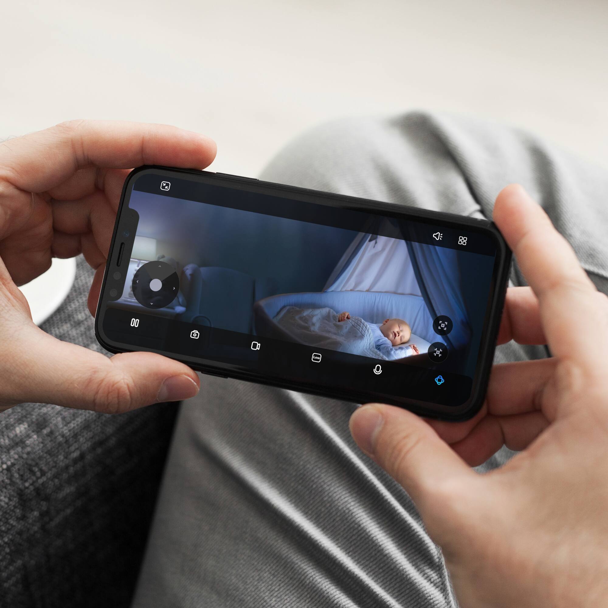 Alt View 1. Reolink - Reolink - E331 2K+ 5MP Indoor Wired Wi - Fi Pan Tilt Baby + Pet Monitor Camera with Auto - Track and Cry Detect - White - White.