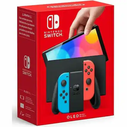 Attention
Chez certaines personnes, l'utilisation de ce jouet nécessite des précautions particulières qui sont détaillées dans la notice jointe.
NINTENDO SWITCH
NINTENDO SWITCH
OLED
Modèle OLED