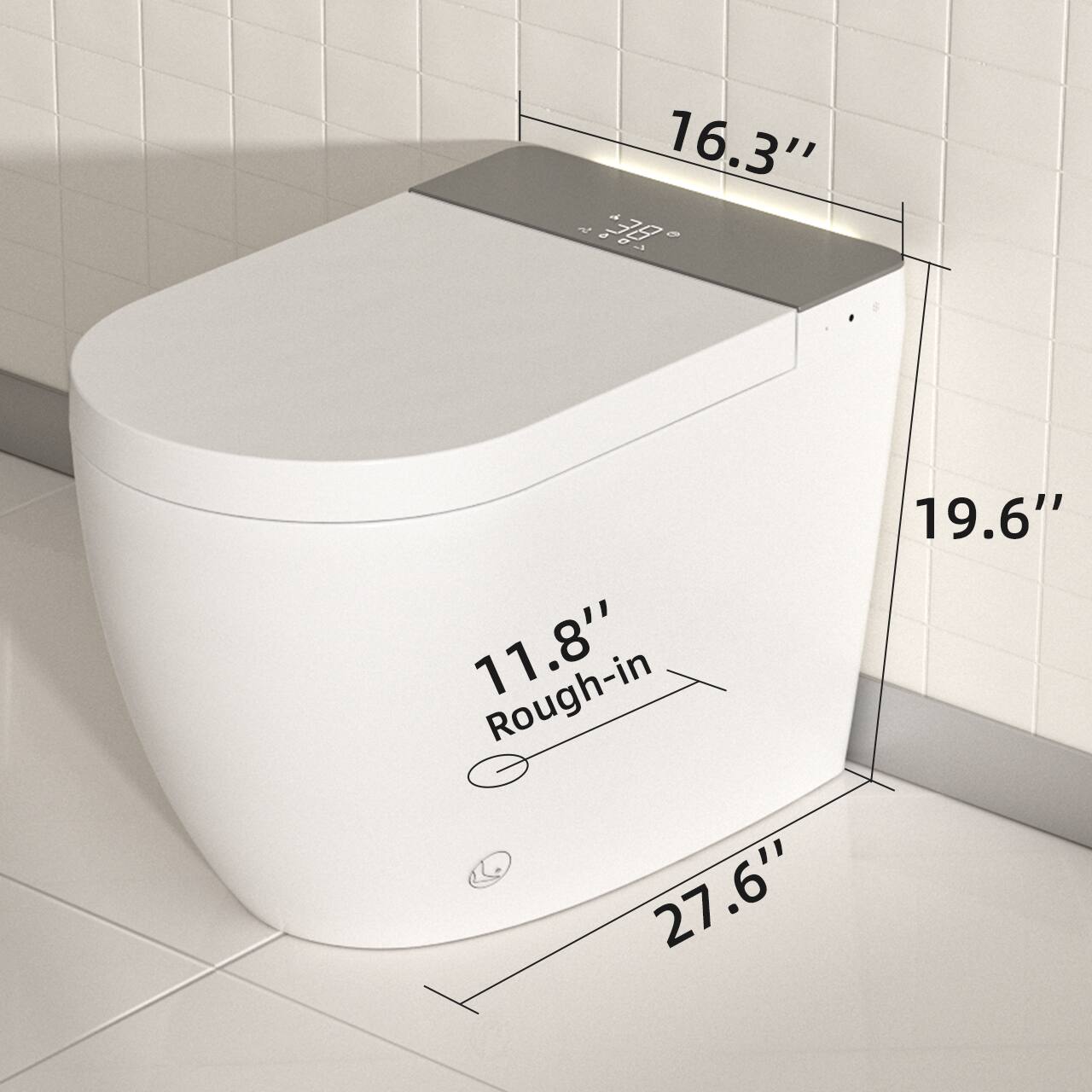 16.3"  
19.6"  
11.8" Rough-in  
27.6"