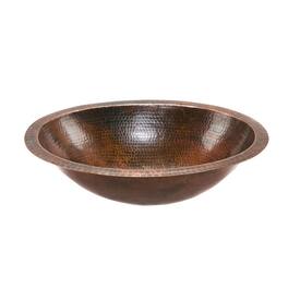 Oval Hammered Bathroom Vessel Sink 17 x 12 inch