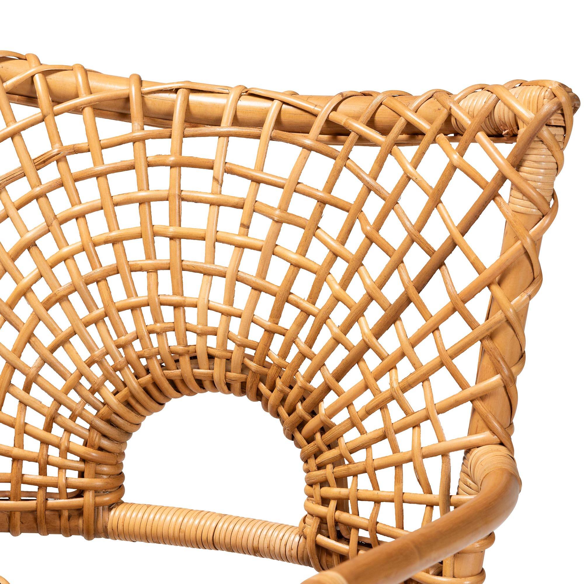 Alt View 1. bali & pari - Mamba Bohemian Natural Rattan Arm Chair - Light Honey.