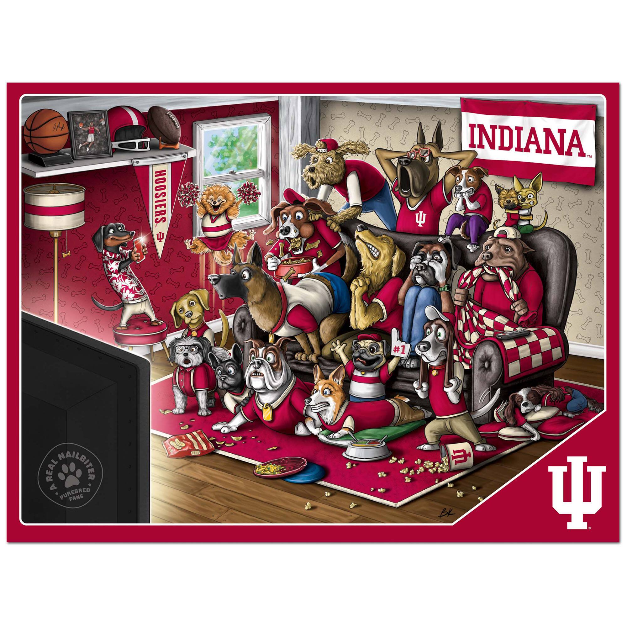 1. Patd HOOSIERS. INDIANA. #1 REAL NAILBITER A PUREBRED FANS

2. INDIANA

3. HOOSIERS

4. A REAL NAILBITER
PUREBRED FANS