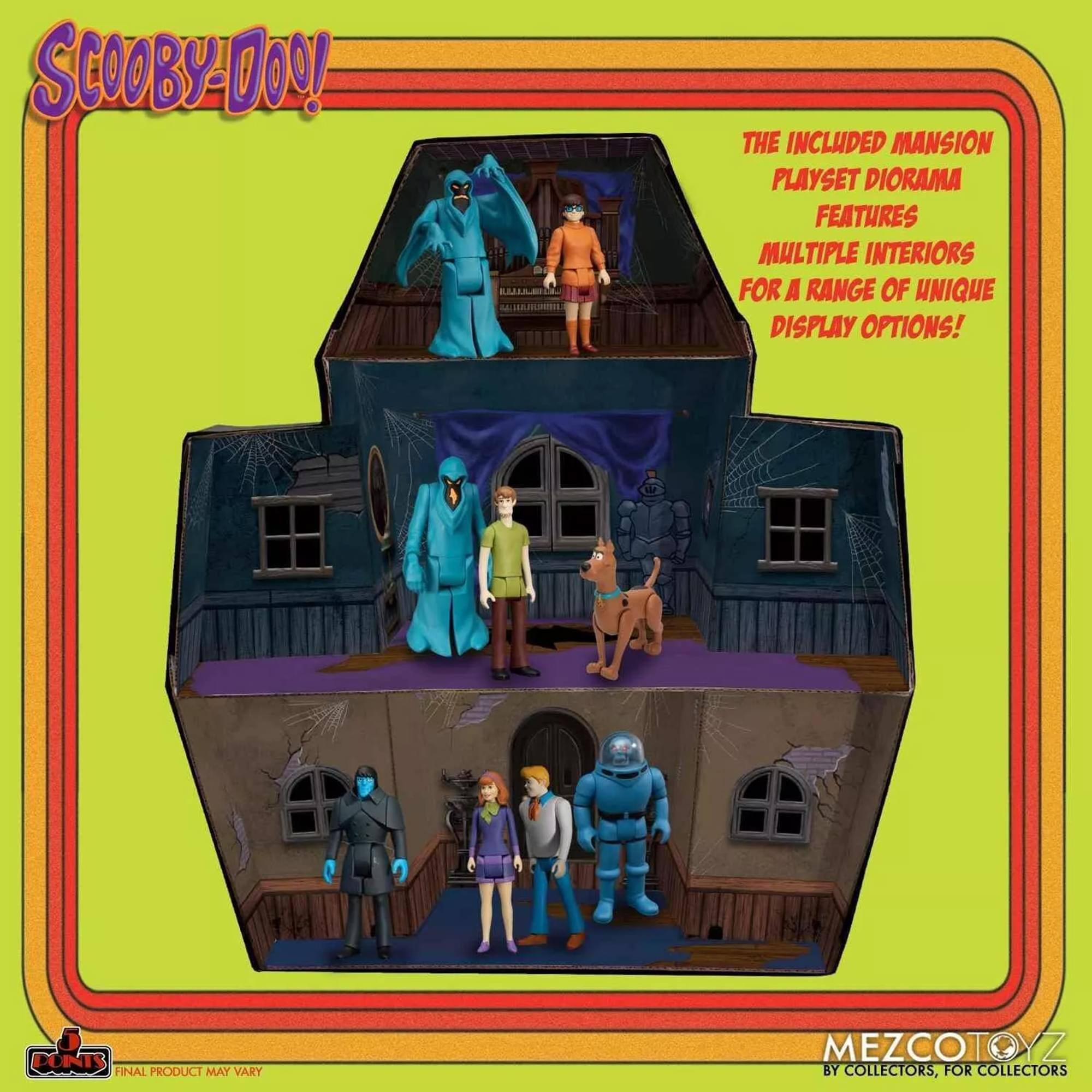 SCOOBY-DOO! THE INCLUDED MANSION PLAYSET DIORAMA FEATURES MULTIPLE INTERIORS FOR A RANGE OF UNIQUE DISPLAY OPTIONS! THE FINAL PRODUCT MAY VARY MEZCO TOYZ BY COLLECTORS, FOR COLLECTORS