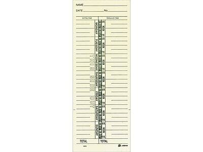 Adams - Time Cards, 200/Pack (ABF 9659-200) - Manila/Green