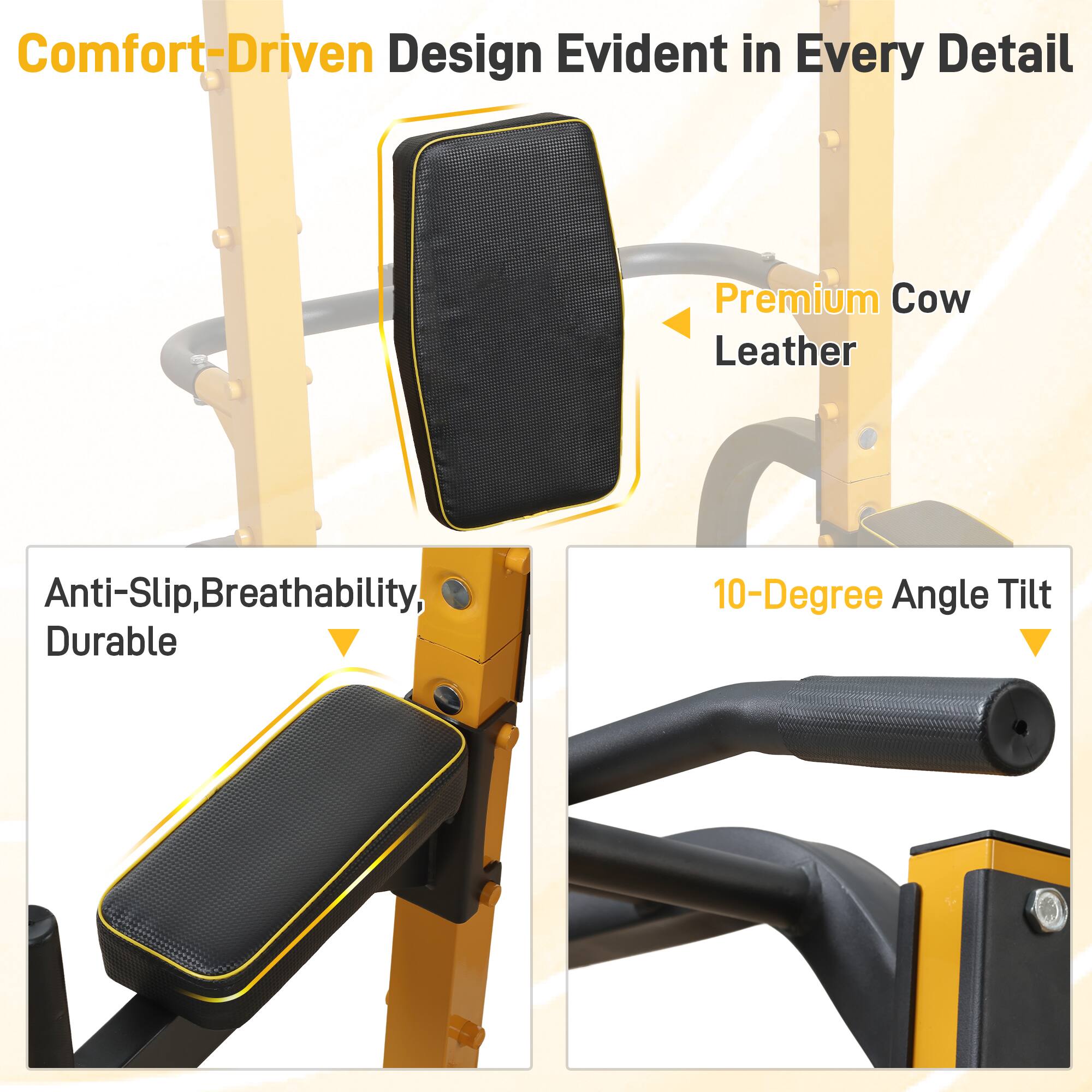 Comfort-Driven Design Evident in Every Detail

Premium Cow Leather

Anti-Slip, Breathability, Durable

10-Degree Angle Tilt