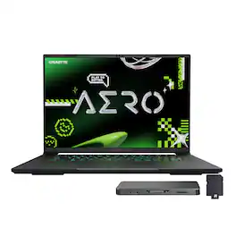 GIGABYTE - AERO X16 16" WQXGA Gaming Laptop,Ryzen Al 7 350,64GB RAM,4TB SSD+1TB Dock Set,GeForce RTX 5060,Win 11 Pro - Gray