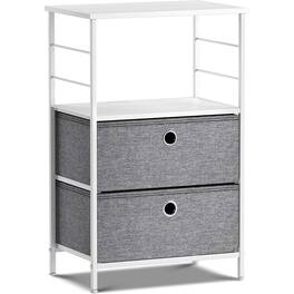 Sorbus - Nightstand Dresser with 2 Faux Wood Drawers, Bedside Table Chest with Storage, Bedroom, & Dorm Furniture - White