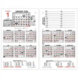 AT-A-GLANCE - 2026 Burkhart's Day Counter 7.5" x 4.5" Daily Calendar Refill Pages - White/Black