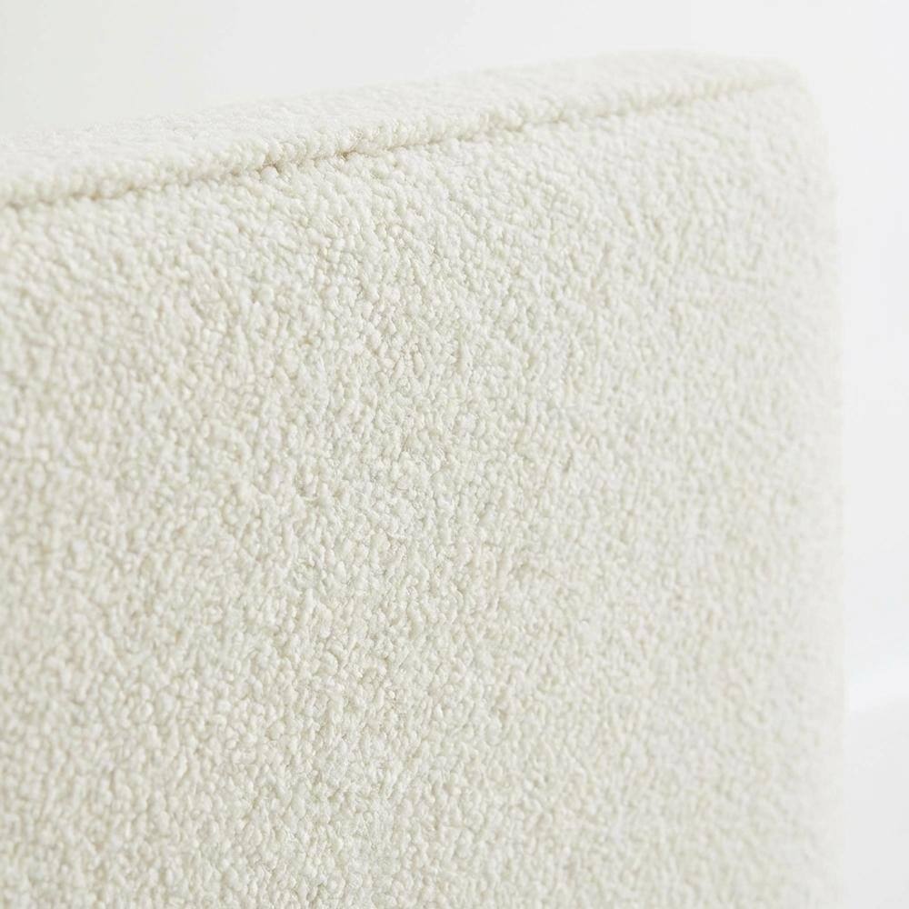 Back. FurniFact - Boucle Fabric Full Headboard with Soft Textured Upholstery and Durable Build - Beige.