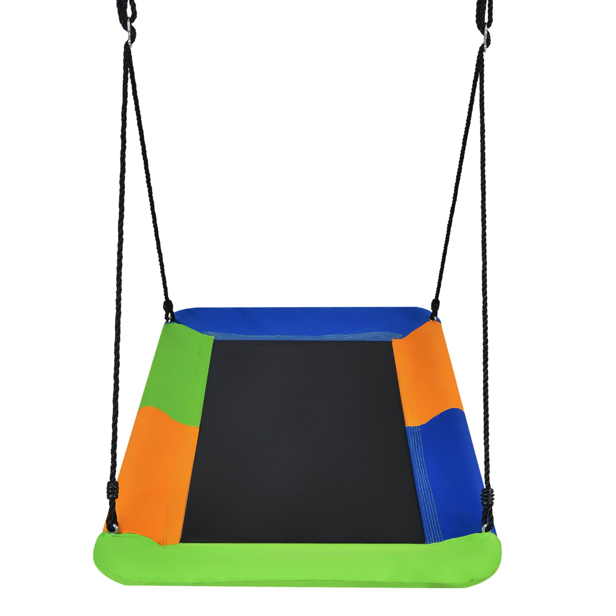 Alt View 5. Gymax - Gymax 60'' Kids Giant Tree Rectangle Swing 700 lbs w/ Adjustable Hanging Ropes Blue+Orange+Green - Orange.
