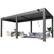 Front. U-HOMY - 10'x20' Outdoor Louvered Pergola - Features Adjustable Aluminum Roof & Drop-Down Curtains - Dark Grey.