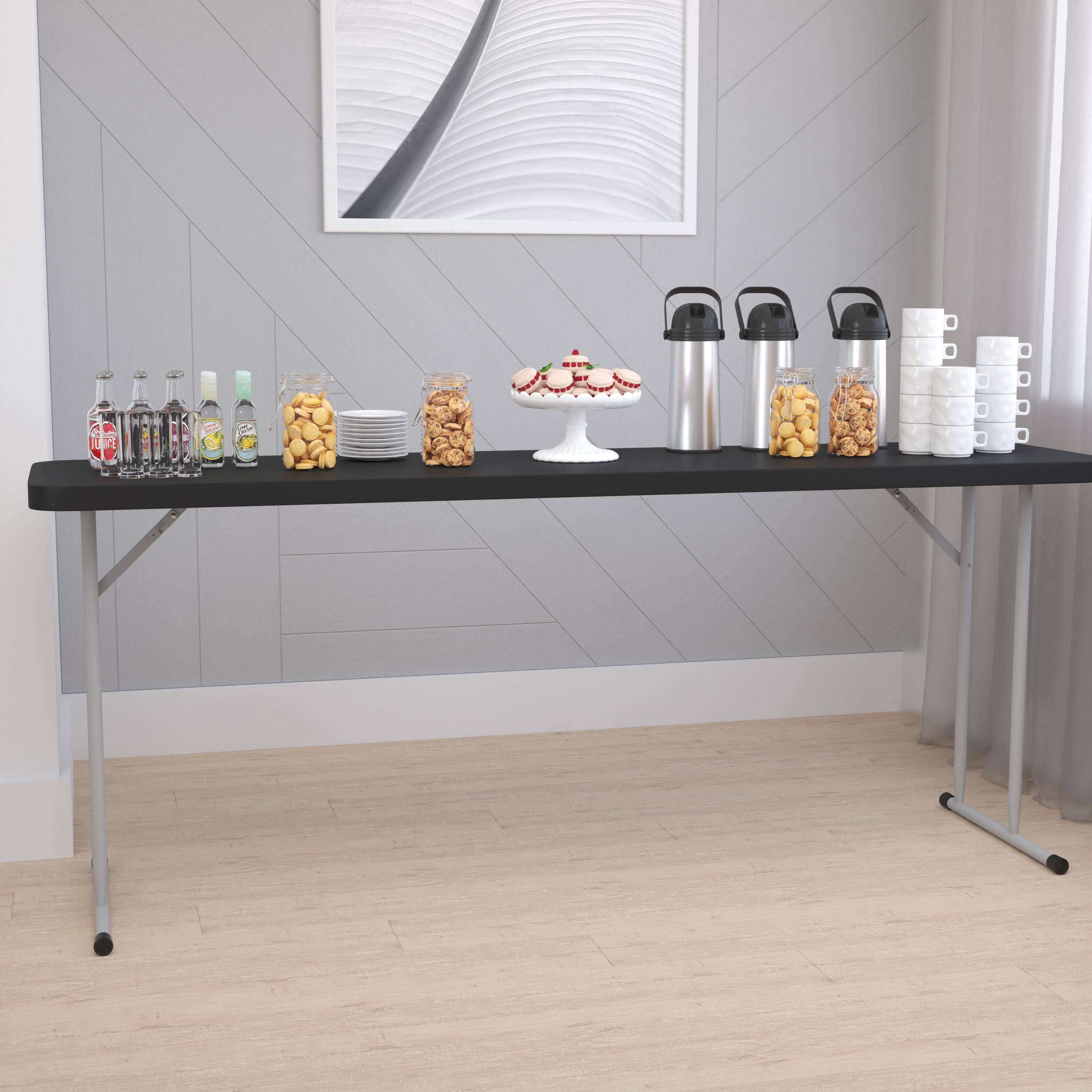 Alt View 12. Alamont Home - 6-Foot Plastic Folding Training Table - Black.