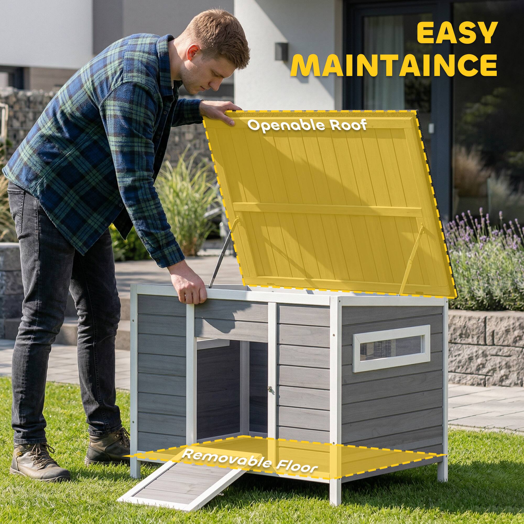EASY MAINTENANCE  
Openable Roof  
Removable Floor