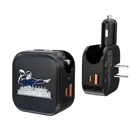Keyscaper - Throwback New York Giants 2-in-1 USB A/C Charger - Black