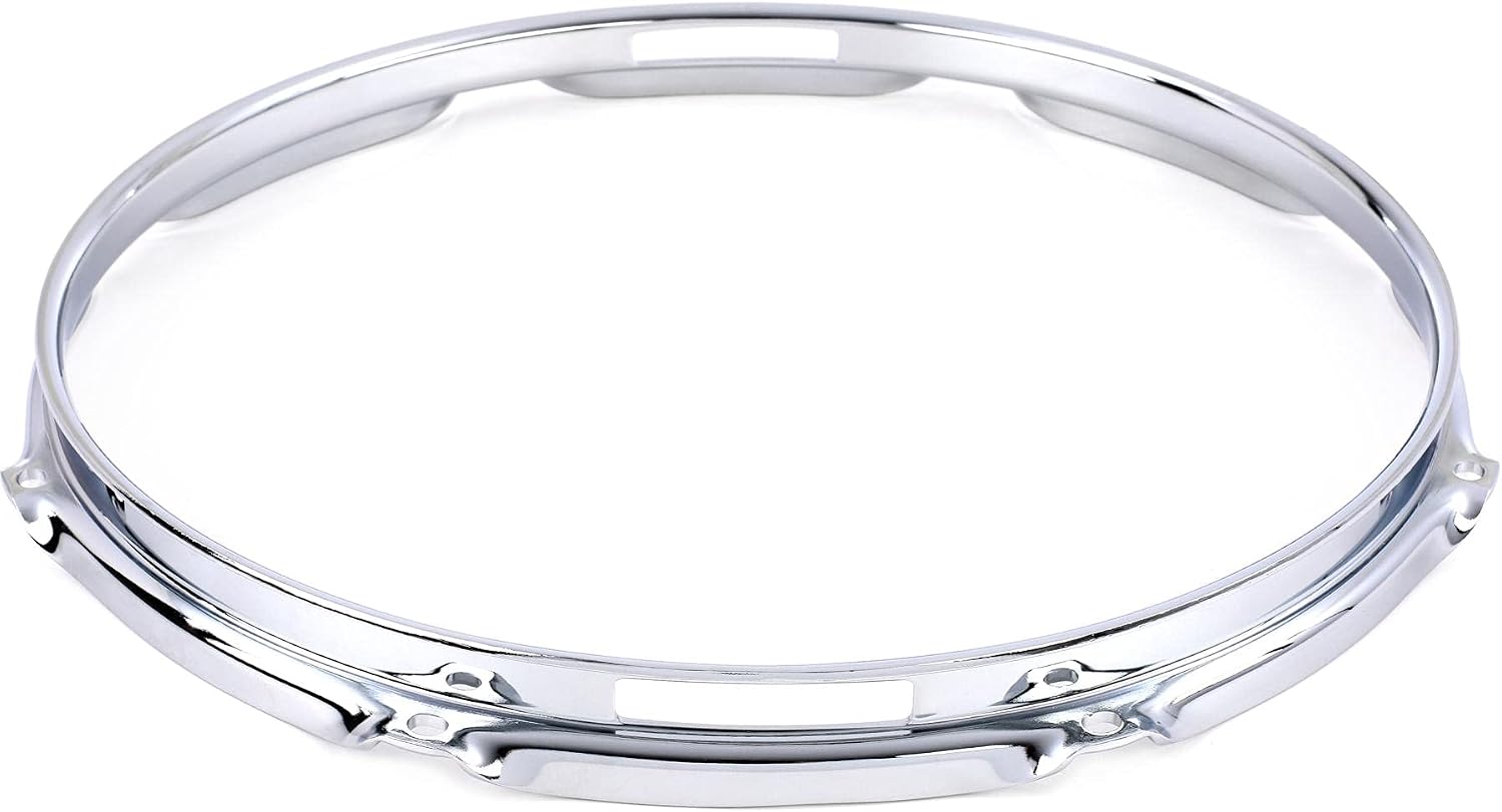 Front. Gibraltar Hardware - 13" 8-Lug Snare Side Drum Hoop, 3mm Triple-Flanged Steel Design for Classic Open Tone with Die-Cast Feel.