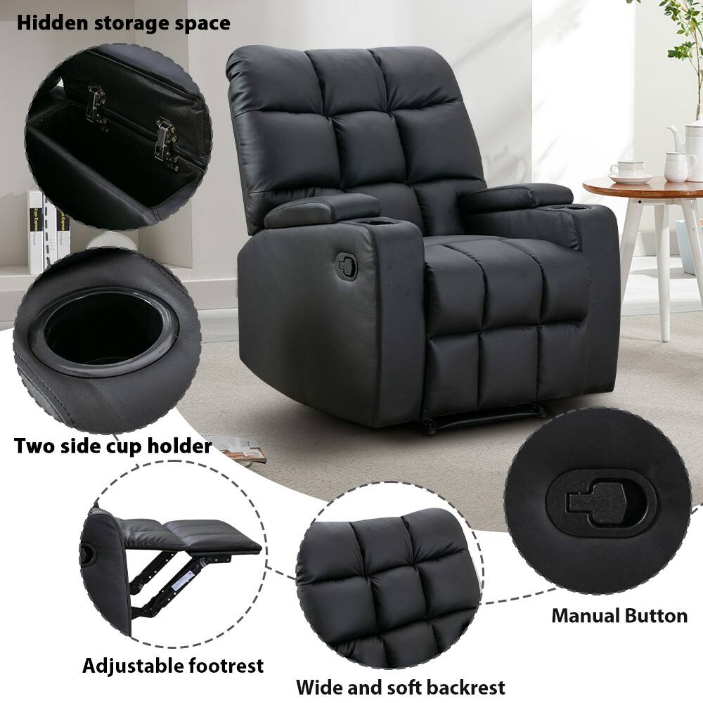 Bestier Home Massage Recliner Chair with Vibration, Manual Comfy PU