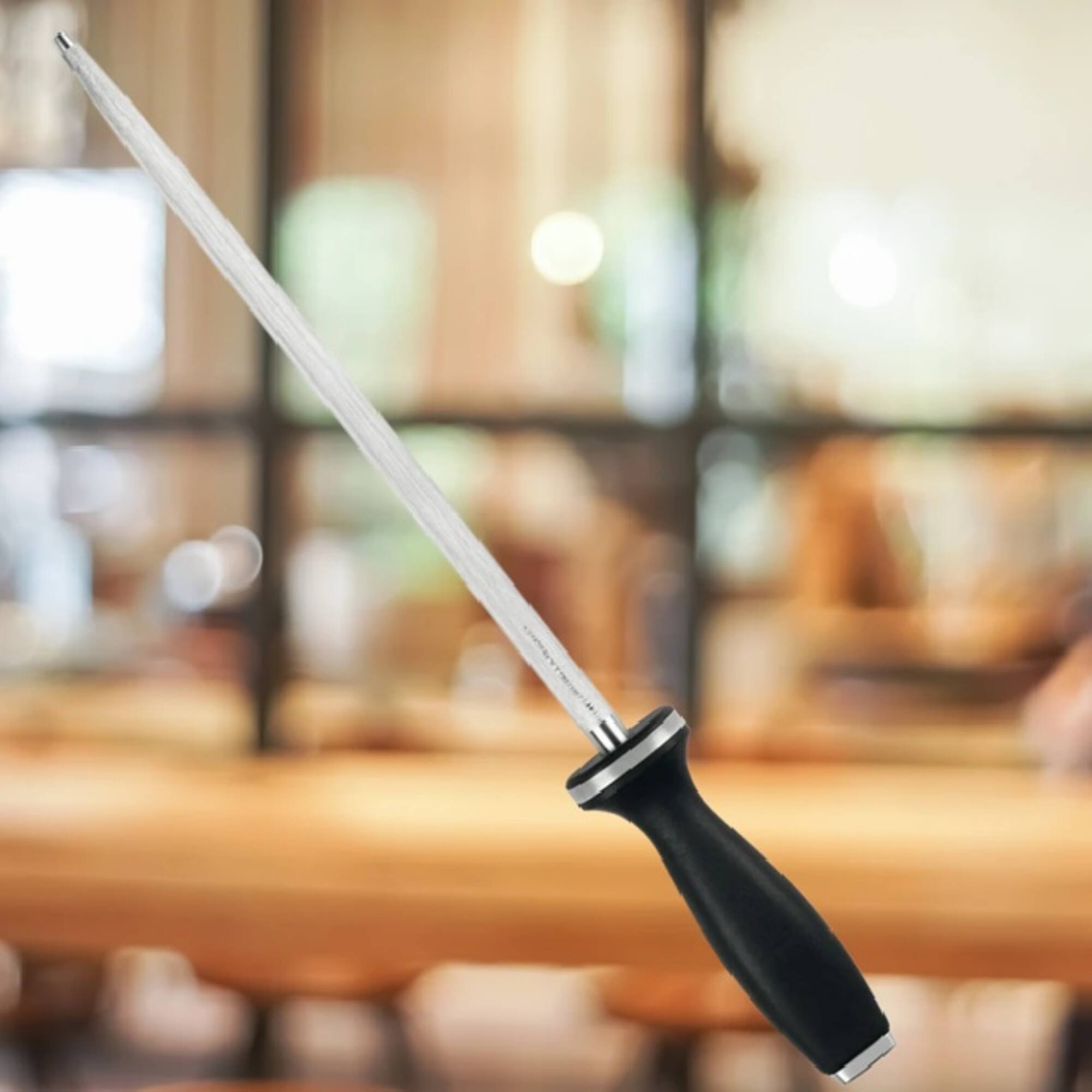 Alt View 2. ZWILLING - ZWILLING 10-inch Sharpening Steel with Stainless Steel End Cap - Stainless Steel.