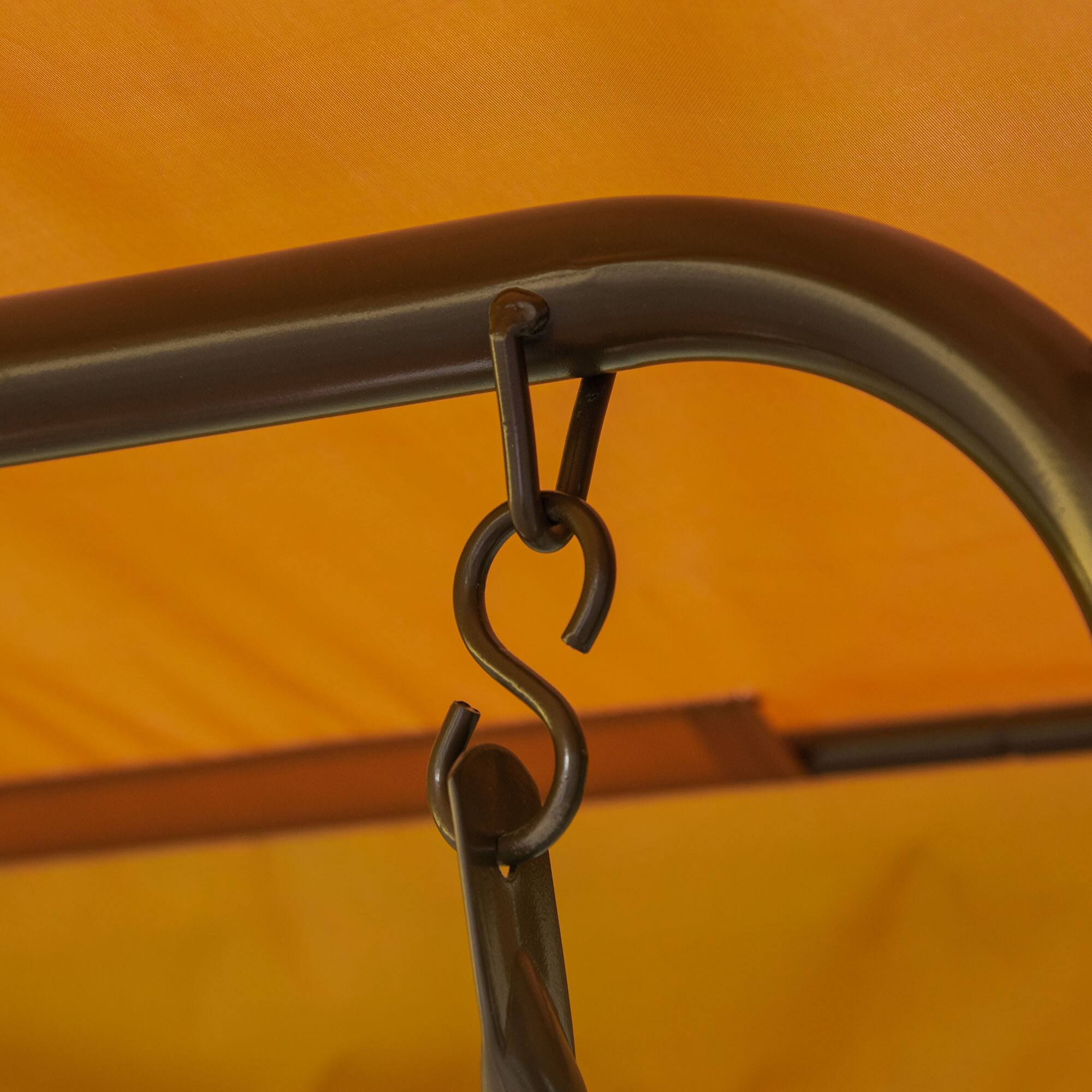 Alt View 8. Outsunny - Patio Swing, 2-Seater Outdoor Swing Chair with Adjustable Canopy and Safety Belt - Coffee.