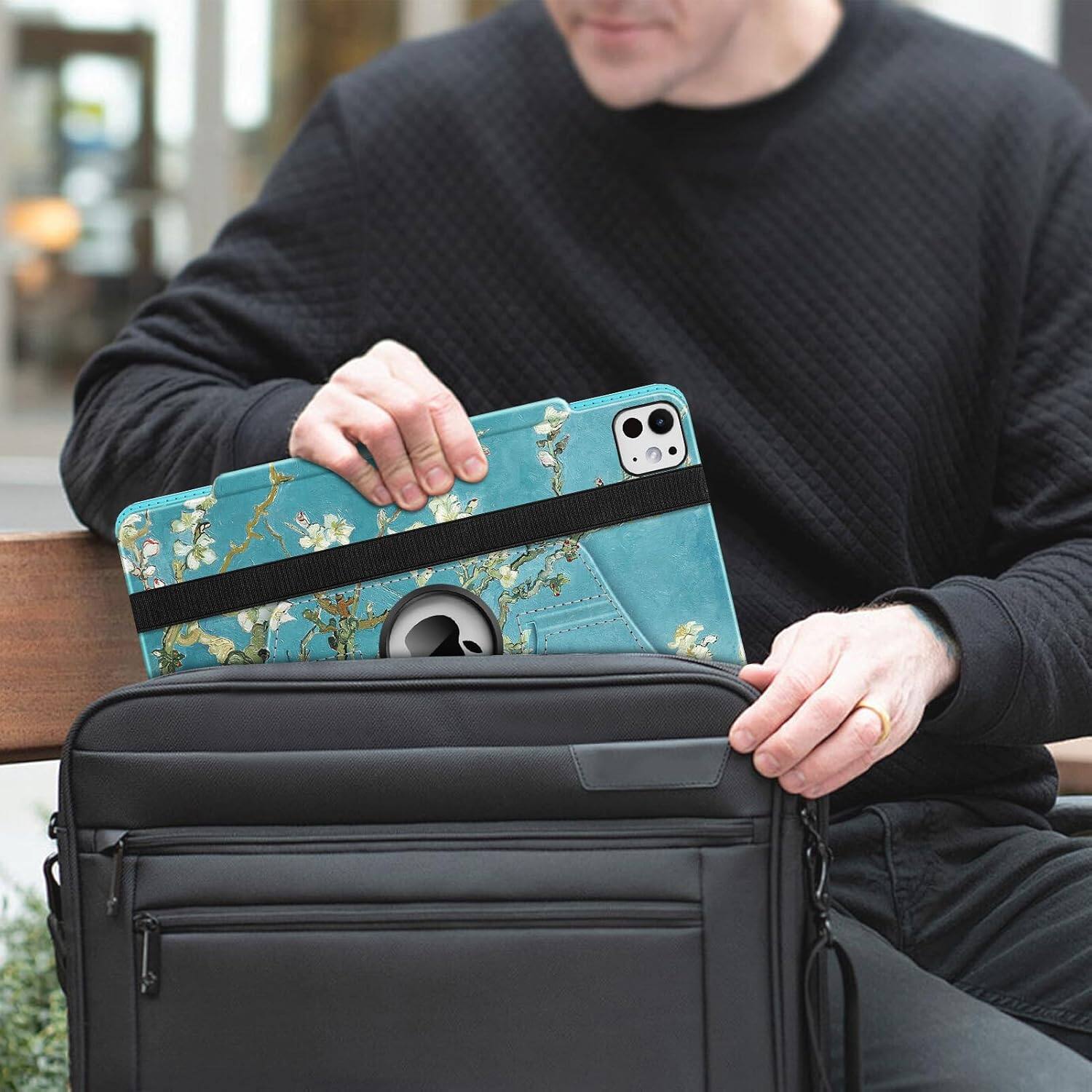 Alt View 5. Fintie - 360 Degree Rotating Case for iPad Pro 13-inch (M5) 2025 / (M4) 2024, Landscape & Portrait Viewing, Shockproof Cover - Blossom.