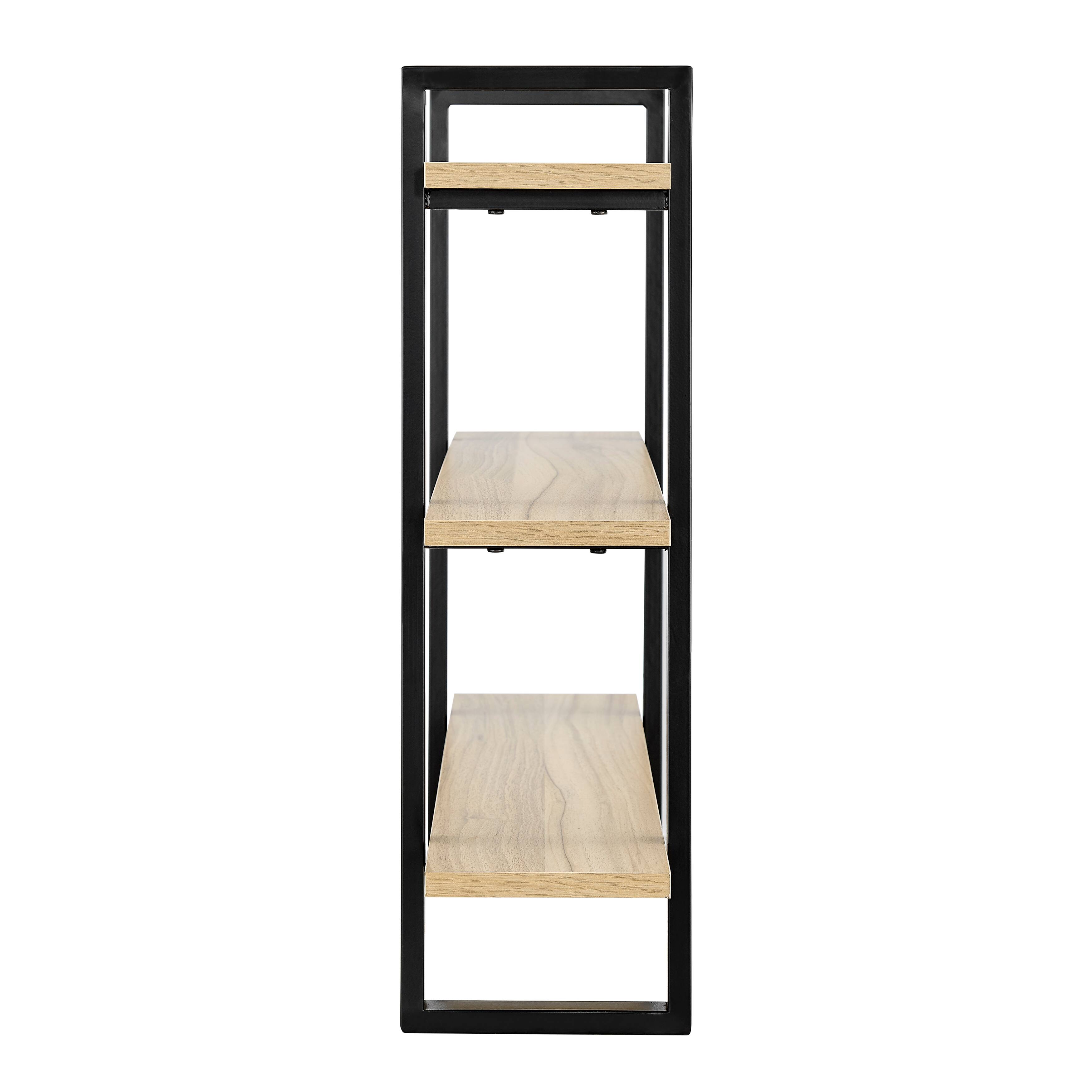 Alt View 6. Danya B - Rio Three Tier Floating Bracket Wall Shelf - Chestnut - Chestnut.