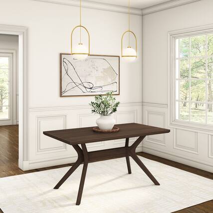Front. Plank+Beam - Verso Rectangular Dining Table (60in / 1542mm), Walnut - Walnut.