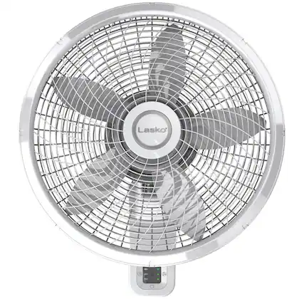 Front. Lasko - Lasko 22.5 in. H X 18 in. D 3 speed Oscillating Wall Mount Fan Remote Control.