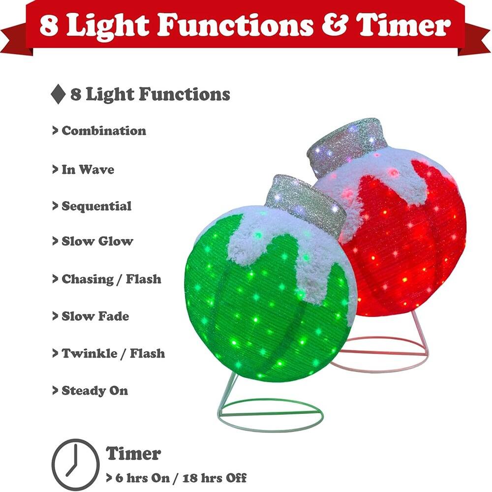 8 Light Functions & Timer

8 Light Functions
- Combination
- In Wave
- Sequential
- Slow Glow
- Chasing / Flash
- Slow Fade
- Twinkle / Flash
- Steady On

Timer
- 6 hrs On / 18 hrs Off