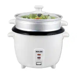 Better Chef - 5-Cup Rice Cooker with Food Steamer - White