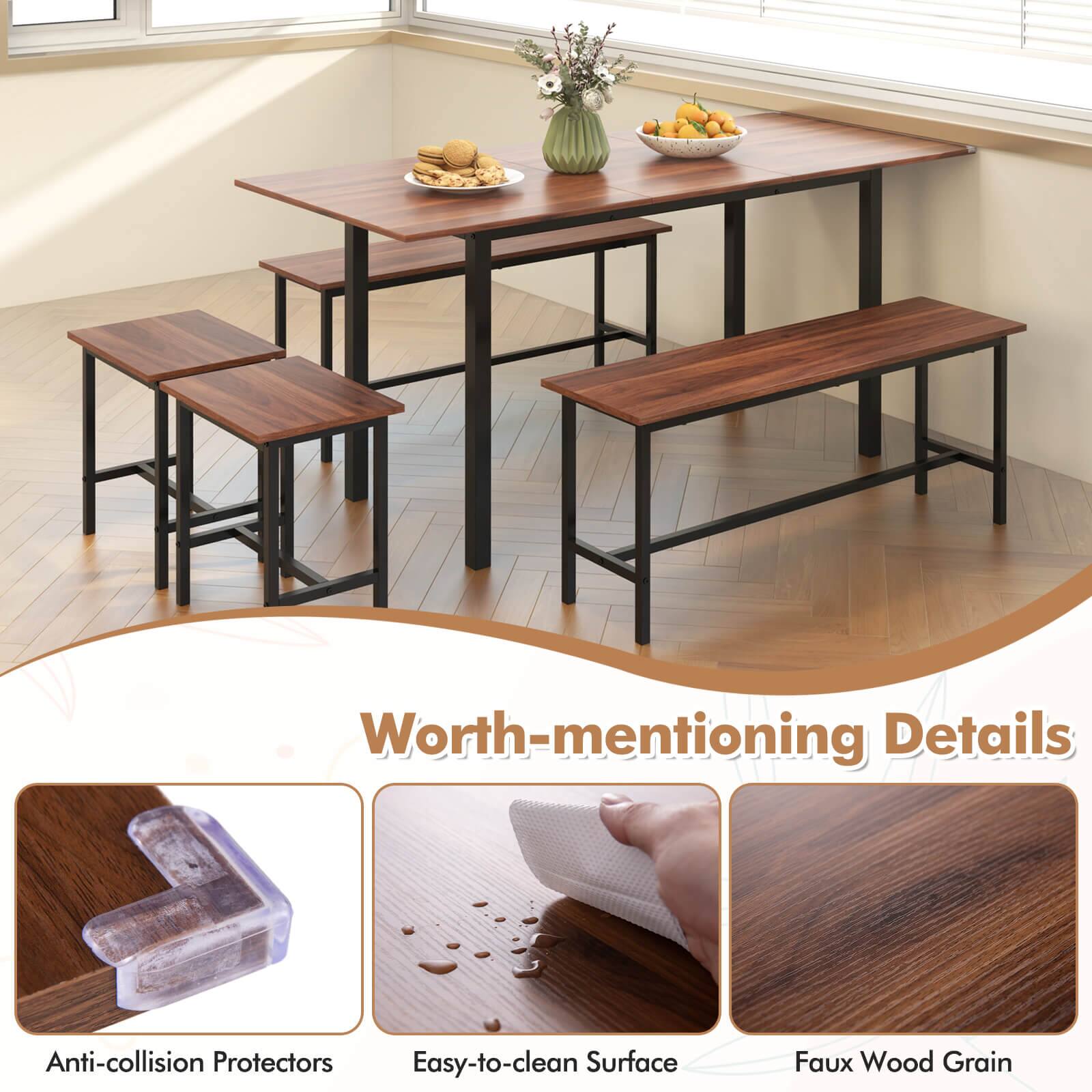Worth-mentioning Details: Anti-collision Protectors, Easy-to-clean Surface, Faux Wood Grain