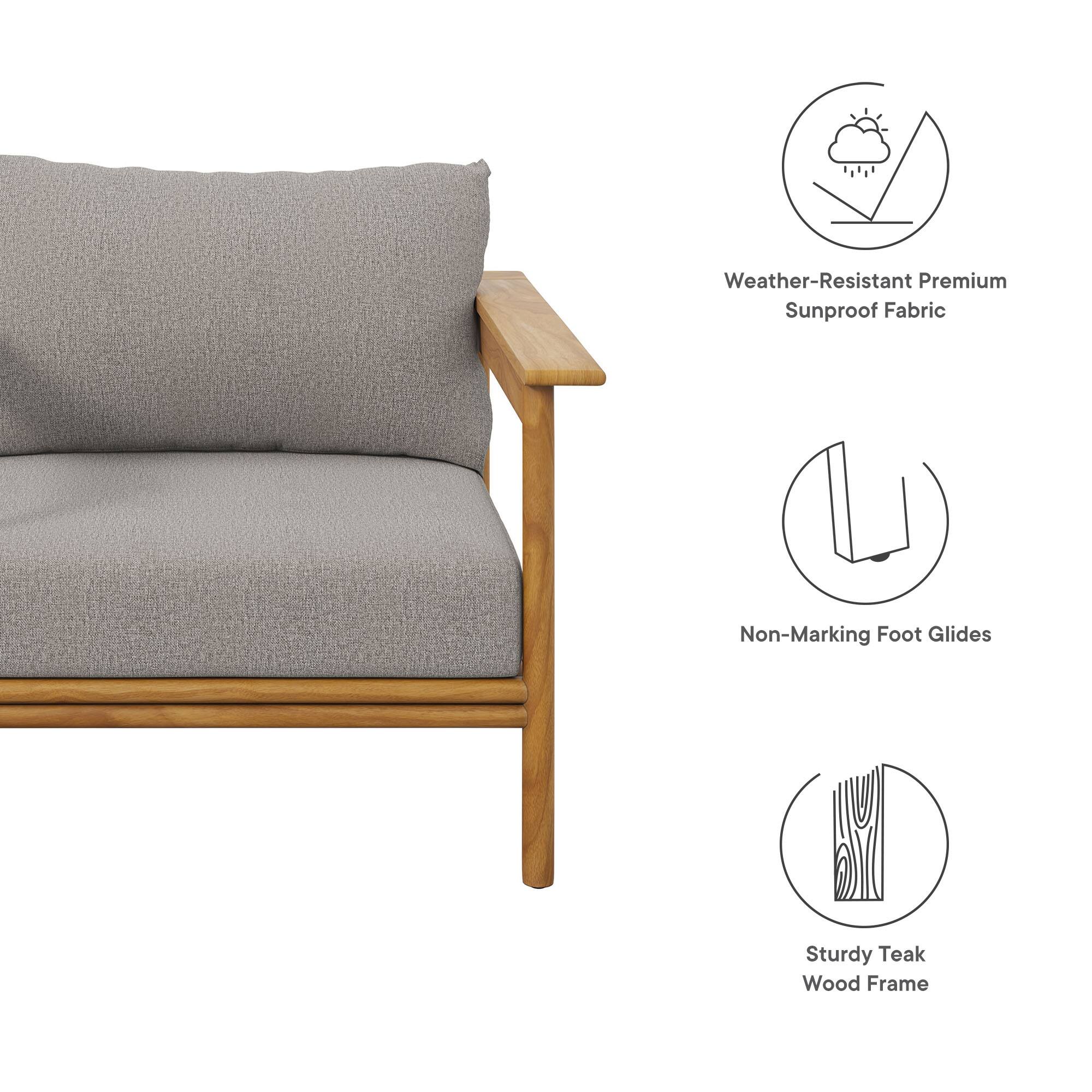 - Weather-Resistant Premium Sunproof Fabric
- Non-Marking Foot Glides
- Sturdy Teak Wood Frame