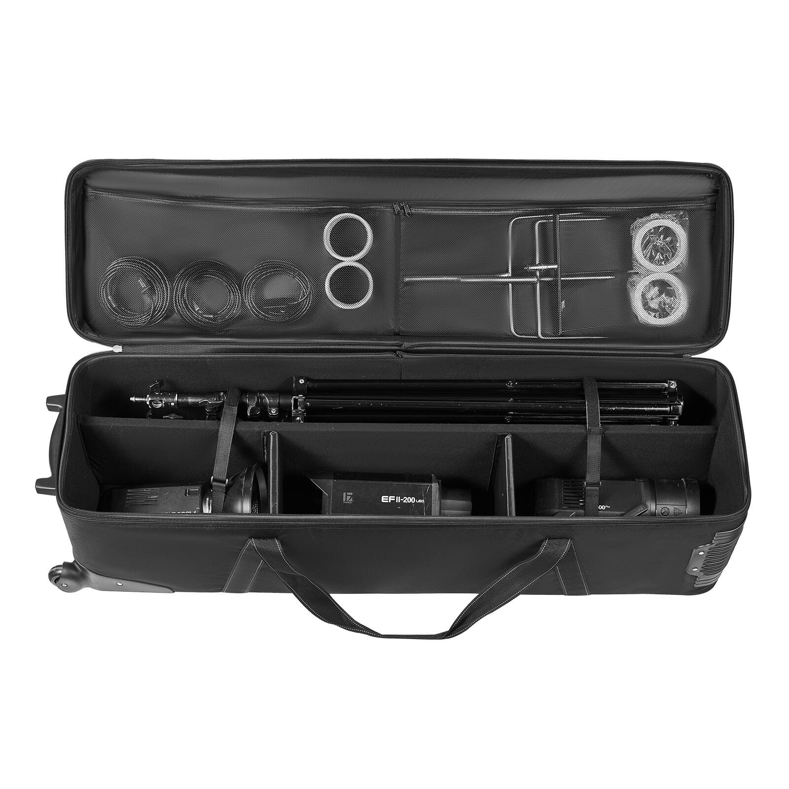 Alt View 5. VEVOR - Studio Equipment Trolley Case, 51.57 x 14.37 x 14.96 in / 131 x 36.5 x 38 cm, Rolling Camera Bag - Black.