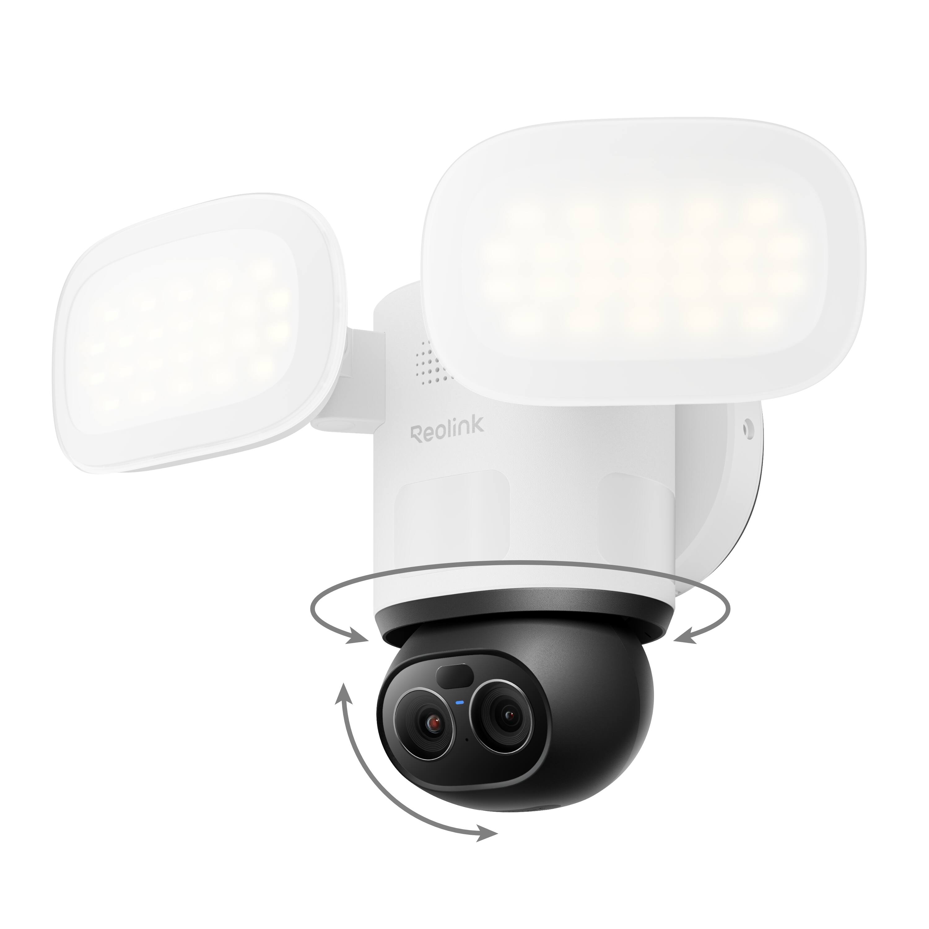 Front. Reolink - TrackFlex F850W 4K 8MP Dual-Lens Pan Tilt Floodlight Camera Wired Wi-Fi with Auto-Tracking, 6X Zoom, AI Smart Search - White.