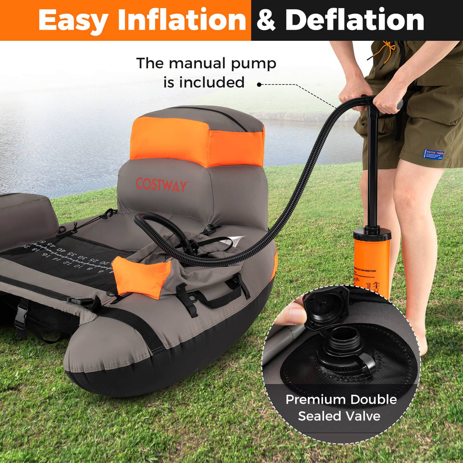 Easy Inflation & Deflation

The manual pump is included

Premium Double Sealed Valve